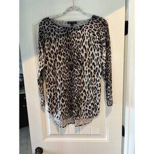 INC International Concepts Multi-Color Animal Print Tunic- M